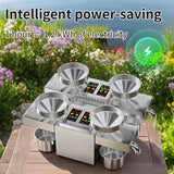 4 Heads Commercial Oil Press Machine Stainless Steel Multi-Function Oil Extractor 4 Independent Pressing Units of Home Appliance