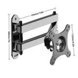 Universal Wall Mount Computer Bracket 10-37in Extendable LCD Monitor Bracket Rotatable Sturdy TV Holder Versatile Home Office