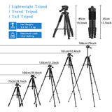 New style Tripod, Tripod for Camera and Phone, Aluminum Professional Tripod Stand with Carry Bag and Phone Holder