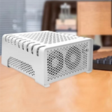 Novelty Small ITX Computer Case - Mini HTPC Desktop Case For Home, Living Room, Black Horizontal Design