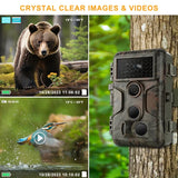 64MP Trap Camera with Black IR 940nm LED Hunting Camera Wildlife Camera 0.1S Motion Activated Trail Camera Caza Deer Tracking