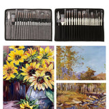 24pack Paint Brushes Set Flat Assorted Tip Paint Nail Art Pens for Beginners