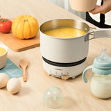 220V Folded Electric Cooking Pot Mini Portable Electric Skillet Split Type Frying Pan Travel Multifunctional Hotpot 1.2L
