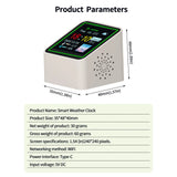 Small Portable Smart Wifi Weather Station Display Weather Temperature Humidity Time Alarm Clock Desktop Decoration