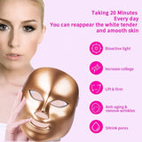 Golden/White LED Light Therapy Facial Mask 7 Colors Photon Skin Rejuvenation Wrinkle Removal Anti Acne Home Use Beauty Deviceae