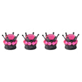4pcs Copper Core Car Bling Rhinestone Black Crown Wheel Tire Valve Caps
