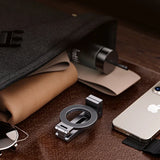 Travel Phone Holder Tripod Magnetic Phone Mount Portable Aluminum Alloy Clip for Hands-Free Viewing for iPhone Samsung