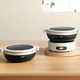 1.2L Portable Electric Cooking Pot Travel Multicooker Split Hot Pot Rice Cooker 304 Stainless Steel Electric Skillt Fried Pan