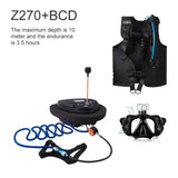 Scuba Diving Snorkel Equipment Mobile Ventilator Tankless Waterproof Portable Rechargeable To 12 Meters 3-5 Hours Underwater