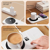 Multifunctional Coffee Mug Warmer And Wireless Charger 2-in-1 with 3 Gear Temperature Control Cup Heating Pad for Milk Tea Water