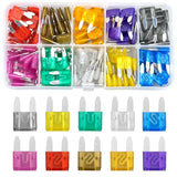 120 Pcs 2A 3A 5A 7.5A 10A 15A 20A 25A 30A 35A Mini Blade Fuse with With Fuse Puller and Clear Storage Box for SUV Truck Boat