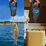 50Kg/110Lb Digital Luggage Scale with 1.5M Measuring Tape, Kg/Lb/Jin/Oz 4 Units Switched, Hook, ABS Material, 210x89x28mm Size,