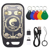 B27B Chameleon Ultra Plus RFID Smart Chip Reader Smart Card Emulator+5XUID Keychain IC ID Card Decode Reset+Automatic Polling