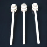 100pcs 15cm Wood Honey Dipper Stick Spoon Dip Drizzler Server for Honey Jar Dispense