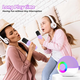 Mini Karaoke Machine With 2 Mic, Portable Bluetooth Microphone Song  With LED Light,Chritmas Birthday Gift For Kids