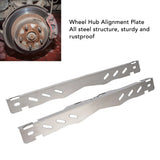 2PCS Heavy Duty Wheel Alignment Tools with Hanging Hole Wheel Hub Locating Plate Set for Vehicle Silver