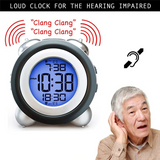 Digital Alarm Clock,Time Date Display Twin Bell Very Loud for Heavy Sleepers Dual Alarm Blue Backlight for Teens LZB