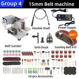 New Stepless Speed  Belt Sander 110V/220V Polishing Grinding Machine Mini Grinder Diy Belt Sander Sharpening Machine Polish Tool