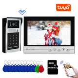 New 9 inch WIFI Video Doorbell Tuya Intercom System Waterproof Outdoor 1080P Door Phone Camera With ID Card Password APP Unlock