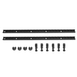 2Pcs 60cm L Track Tie Down System with 6Pcs Double Stud Fitting Black Anodized Aluminum for Truck Beds Trailers