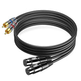 Dual XLR Female To Dual RCA Male 5Ft Hifi Stereo Audio Connection Cable, Heavy Duty Interconnect