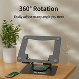 360 Degree Rotation Notebook Computer Stand Adjustable Foldable Tablet Holder Aluminum Alloy Multi-Functional