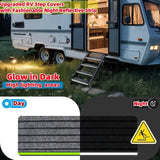 RV Step Cover Non-Slip Waterproof Camper Stair Cover Reflective Camping Rug Set For Trailer Motorhome Caravan Outside Step