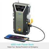 Hand Crank Radios, Emergency Radio NOAA AM/FM, Solar Crank Radio, SOS Alarm, 4000Mah Flashlight, Type-C Charging-A Durable