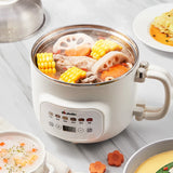 1.6L Electric Cooking Pot Multicooker Mini Hotpot Foldable Handle Rice Cooker Soup Baby Food Pot 600W Food Steamer 220V