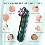 Microcurrent Facial Device Face Lifting Machine Neck Skin Tighten Massager LED Light Therapy Vibration Rejuvenation Beauty Tool