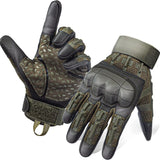 Tactile five-finger gloves with touchscreen, PU leather, non-slip, impact-resistant outdoor hunting and shooting protective gear