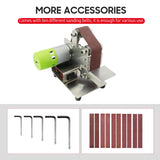 Mini Belt Sander Electric Sanding Polishing Grinding Machine 7 Variable Speed with 10 Sanding Belts (Belt Size: 30*330mm,