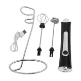 Rechargeable Milk Frother Wand Handheld Electric Foam Maker Drink Mixer with Stand for Coffee Hot Chocolate Matcha