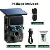 SunGusOutdoors 4K 60MP WiFi  Solar Powered Dual Lens Wildlife Trail Camera Trap with 13MP SONY Native Sensor App Setting