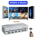 Multiviewer Quad Screen 4X1 Compatible 4K60hz Multi Monitor Switcher PIP 90° 180° Flip 8 Display Modes