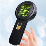 V19 Handheld Mini Digital Magnifier Microscope 200X Zoom 12MP HD Anti-shake Electronic Magnifying Glass with 8 LEDs 2inch IPS