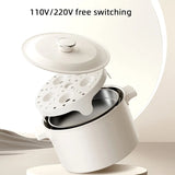 110V 220V Electric Cooking Pot Folded Hotpot 2L Multicooker Fried Pan Mini Rice Cooker Non-stick Electric Skillet for Travel