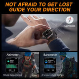 Outdoor Sports GPS Smart Watch Men With Flashlight Compass Waterproof 600mAh Battery BT Call AI Voice Assistant Smartwatch