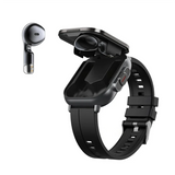 B02B-2 in 1 Wireless Bluetooth Smart Watch TWS Noise Cancelling Wristwatch with Earbud Heart Rate NFC Health Monitoring-A