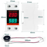 1 PC 2 In 1 Din Rail AC Monitor Single Phase Voltage Current Power Meter Voltmeter Ammeter AC20-500V AC0-100A VOLT AMP Detector