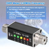 LED SWR Meter 3-30MHz Frequency Shortwave Standing Waves Indicator with 5 LEDs M Female Interface 50W Maximum Power 25x25x50mm