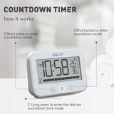 BLADR Touch Digital Shower Hygrometer Thermometer P54 Waterproof LCD Bathroom Kitchen Audible Atomic Alarm Clock Countdown Timer