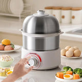 400W Electric Egg Boiler Breakfast Machine Multicooker Food Steamer Automatic Home Kitchen Appliance with Timer 220V