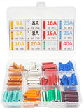 120pcs Torpedo Shaped Fuses Set 5A 8A 10A 16A 20A 25A 30A 40A for Protect Automotive Circuits for Old Style Classic Cars