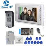 Home Wired 7 inch Video Door Phone Intercom Entry System 1 Monitor + 1 RFID Access IR Camera + Electric Control Door Lock