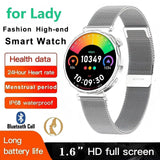 EX200 Women's Smartwatch1.6-inch HD Screen BT Calls Voice Assistant Multi-Sport Modes Health Monitor Menstrual Cycle Tracking