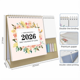 Decorative Desk Calendar Triangular Support Exquisite Patterns Custom Planner Binding Calendar Stable Support Office Calendar