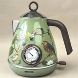 EU Plug Compatible 1.7L Retro Electric Kettle 1850W Stainless Steel Handmade Decals Auto Power Off Teapot For Quick Boiling