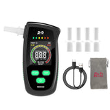 Black Portable Digital LED Display Breathalyzer USB Rechargeable Alcohol Tester with 3.7V 320mAh Battery, ±10% Accuracy, 2.5in