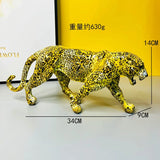 Resin Leopard Sculpture Noric Graffiti Wild Animal Panther Statue Modern Pop Interior Art Figurines Office Home Decors Oraments